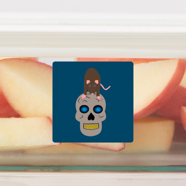 Gothic Skull and Rat Halloween Labels (Affixed)