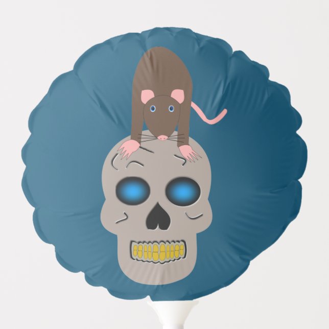 Gothic Skull and Rat Halloween Party Custom Balloon (Front)