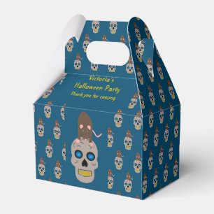 Gothic Skull and Rat Halloween Party Custom Favor Boxes