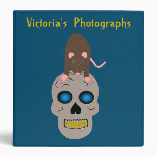 Gothic Skull and Rat Halloween Photograph Album 3 Ring Binder