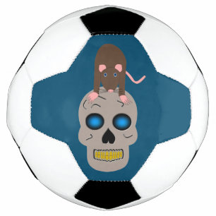 Gothic Skull and Rat Halloween Soccer Ball