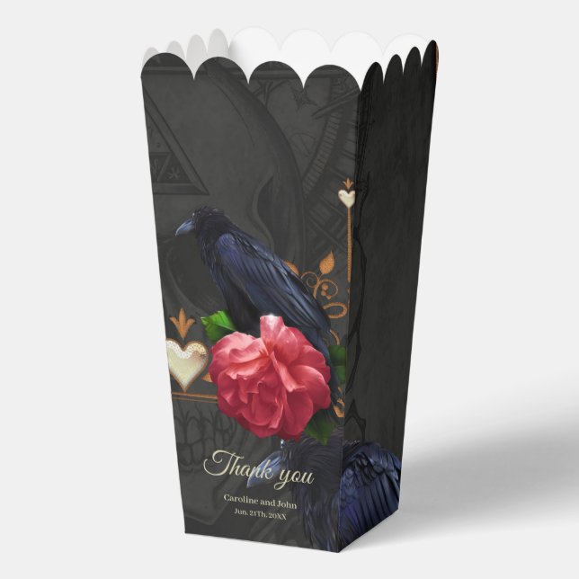 Gothic Skull and Raven.  Favor Boxes (Front)