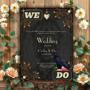 Gothic Skull and Raven. Invitation