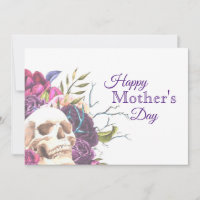 Gothic Skull and Roses Mother's Day Card