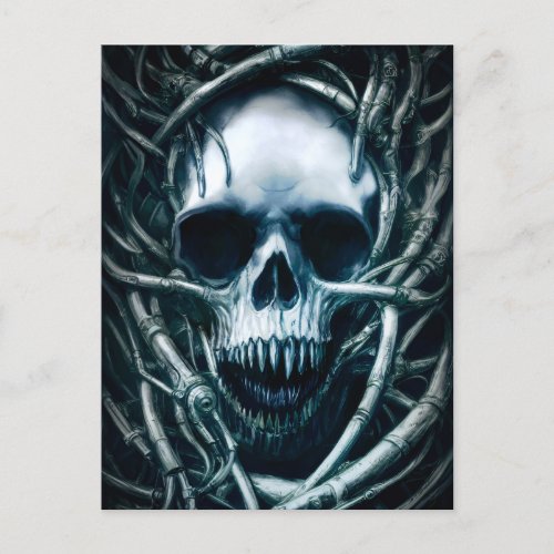 Gothic Skull Art Creepy Death Metal Sigil Postcard