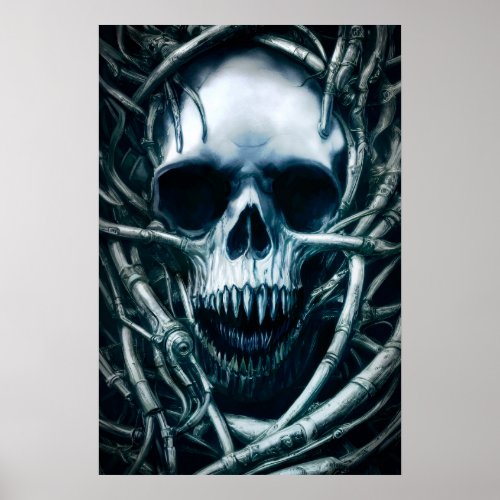 Gothic Skull Art Creepy Death Metal Sigil Poster