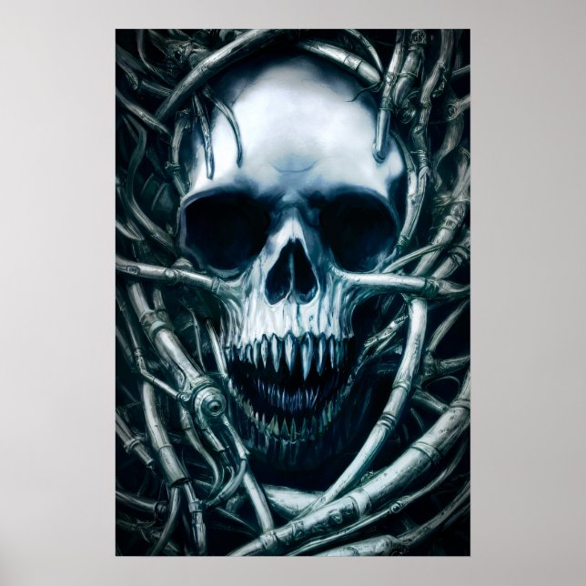 Gothic Skull Art: Creepy Death Metal Sigil Poster (Front)