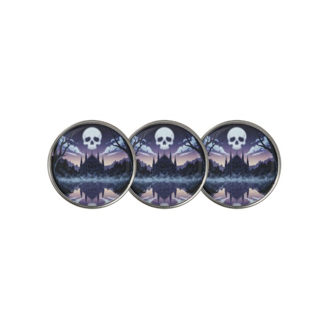 Gothic Skull Ball Markers (3 Up)