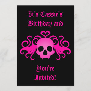 Gothic skull birthday invitation