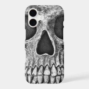Gothic Skull Black And White Grunge Cool iPhone 17 Case