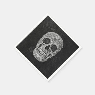 Gothic Skull Black And White Grunge Cool Napkins