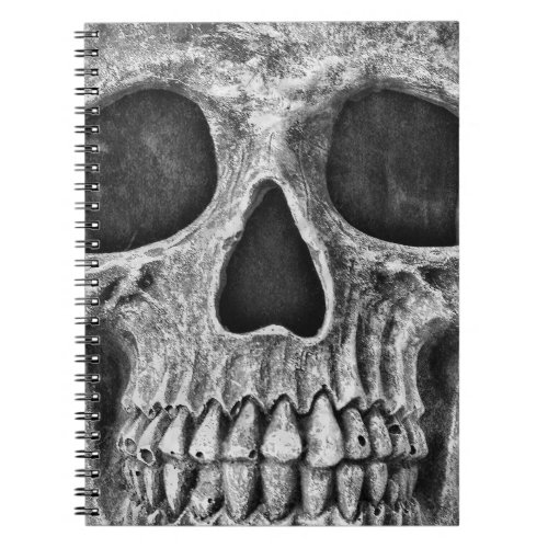 Gothic Skull Black And White Grunge Cool Notebook