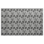 Gothic Skull Black And White Grunge Cool Pattern Fabric