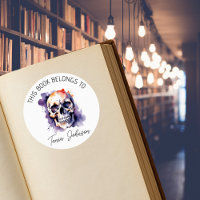 Gothic Skull Bookplate Stickers | This Book Belong