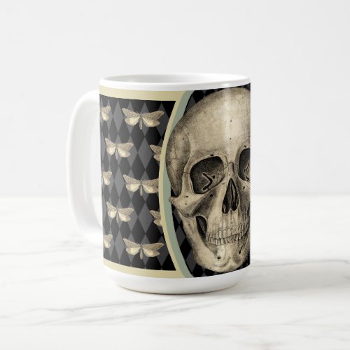 Gothic Skull  Butterflies Coffee Mug