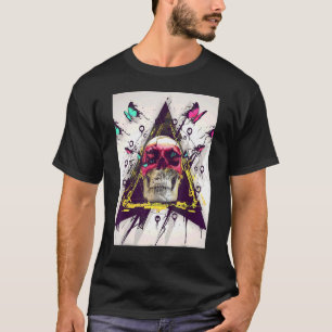 Gothic Skull Butterflies Cool Fancy Metal Party C T-Shirt