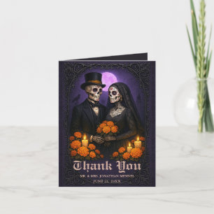 Gothic Skull Candy Couple Wedding Thank You