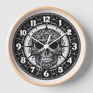 Gothic Skull Clock 