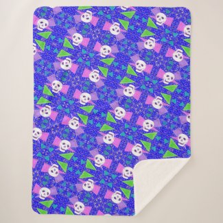 Gothic Skull - Cool Brights - Blue Sherpa Blanket