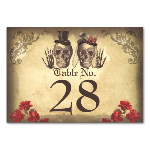 Gothic Skull couple deadly beautiful table cards