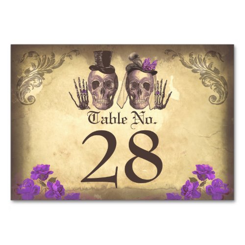 Gothic Skull couple deadly beautiful table cards