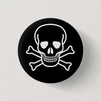 GOTHIC SKULL CROSSBONES BUTTON