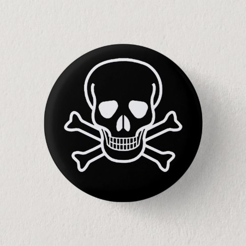 GOTHIC SKULL CROSSBONES BUTTON