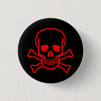 GOTHIC SKULL CROSSBONES BUTTON