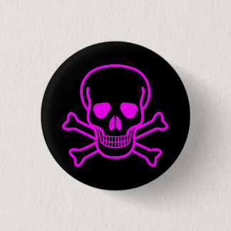 GOTHIC SKULL CROSSBONES PINBACK BUTTON
