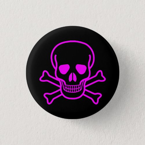 GOTHIC SKULL CROSSBONES PINBACK BUTTON