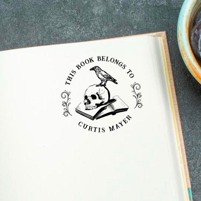 Gothic Skull & Crow 'From The Library Of' Stamp (Creator Uploaded)