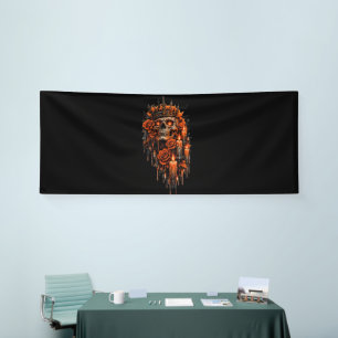 Gothic Skull Crown Halloween Dark Roses Spooky Des Banner