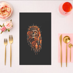 Gothic Skull Crown Halloween Dark Roses Spooky Des Menu