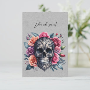 Gothic Skull Crown of Roses Thank You