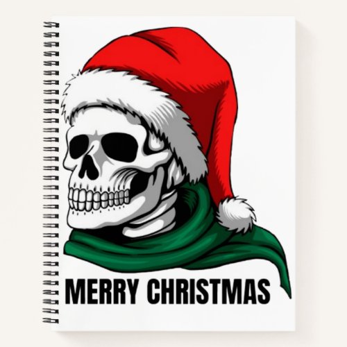Gothic Skull Crown with Red Roses – Dark Biker Sty Notebook