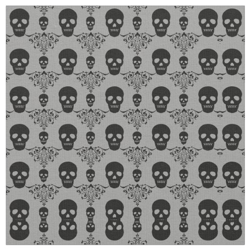 Gothic Skull Damask Fabric
