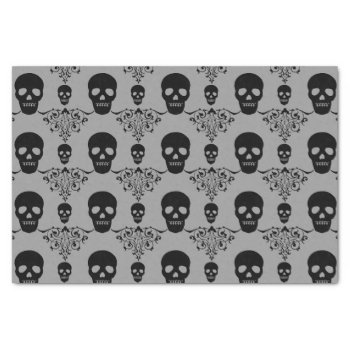 Gothic Skull Damask Tissue Paper by StuffOrSomething at Zazzle
