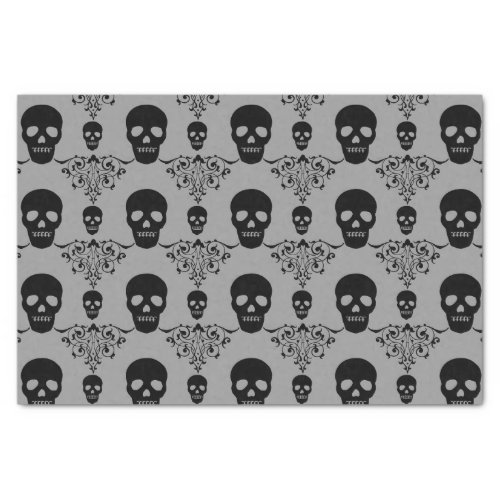 Gothic Skull Damask Tissue Paper
