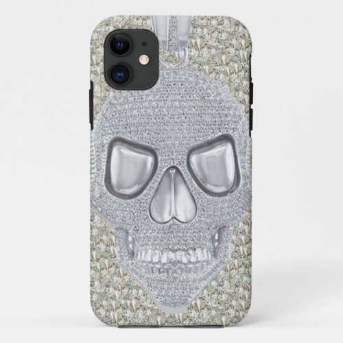 Gothic Skull Diamonds Print iPhone 11 Case