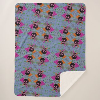 Gothic Skull - Dusty Jewel - Blue Sherpa Blanket