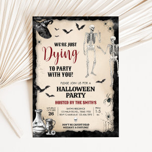 Gothic Skull Dying to Party Halloween Party Invitation