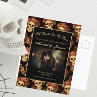 Gothic Skull Engagement Photo Save the Date