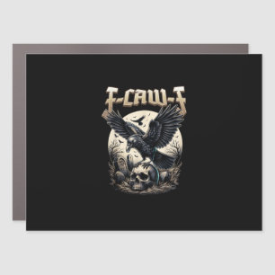 Gothic Skull F-Caw-F Crow Adult Humor Graphic Car Magnet