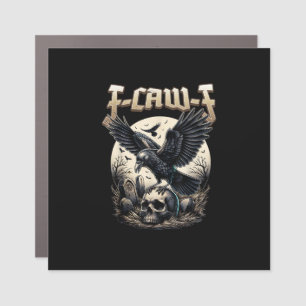 Gothic Skull F-Caw-F Crow Adult Humor Graphic Car Magnet
