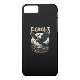 Gothic Skull F-Caw-F Crow Adult Humor Graphic  iPhone 8/7 Case
