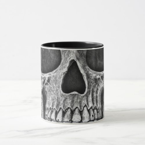 Gothic Skull Face Black And White Grunge Cool Mug