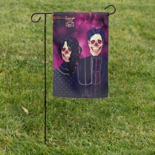 Gothic Skull Farmer Garden Flag