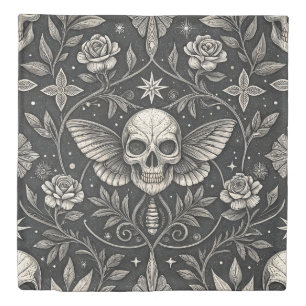 Gothic Skull Floral Celestial Pattern (1) Duvet Cover