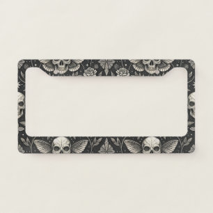 Gothic Skull Floral Celestial Pattern (1) License Plate Frame