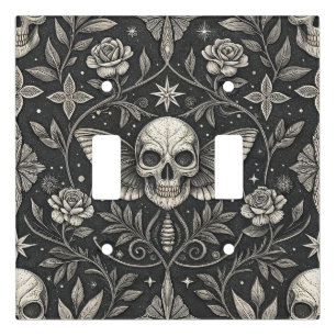 Gothic Skull Floral Celestial Pattern (1) Light Switch Cover